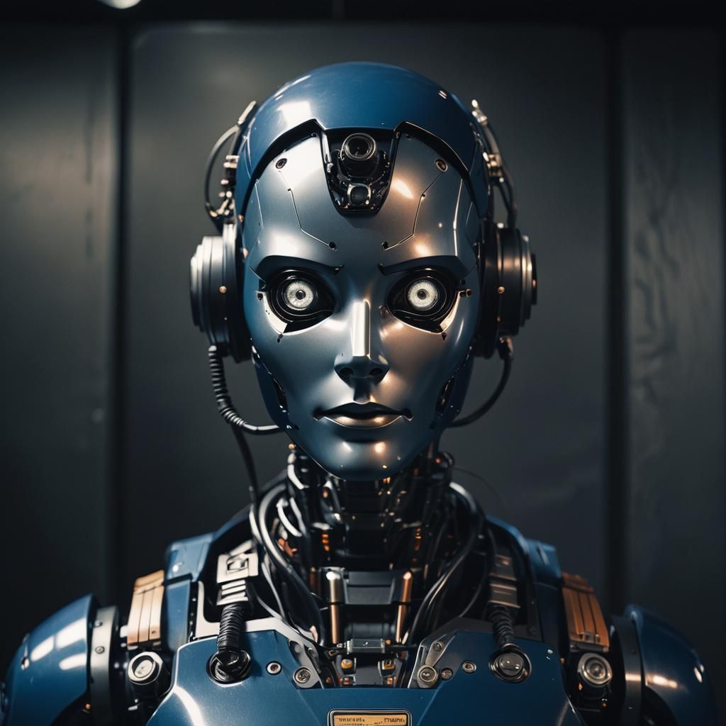 Humanoid Robot Assistant in Cinematic Style