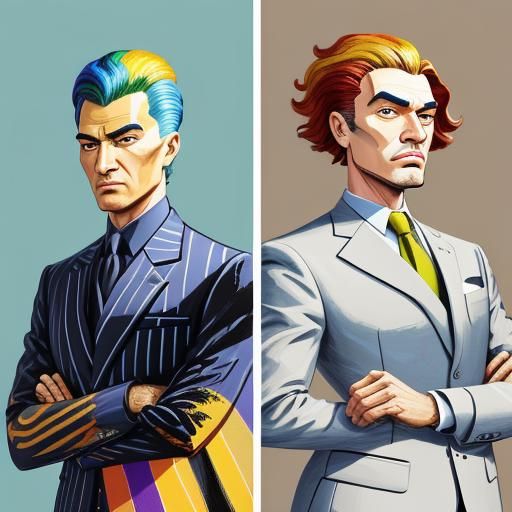 Fauvist Illustration of Businessperson and Leader