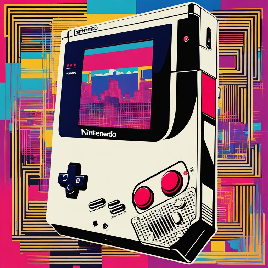 Gameboy Pop Art in 8K Resolution