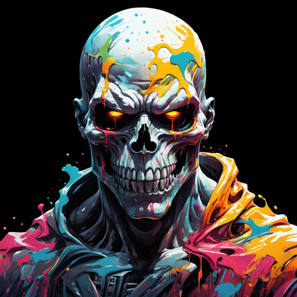 Vibrant Ghost Face Street Art Masterpiece