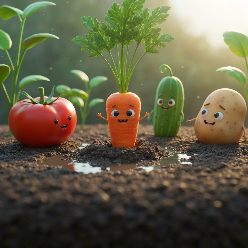 Whimsical Vegetable Garden in Hyper-Realistic Cinematic Styl...