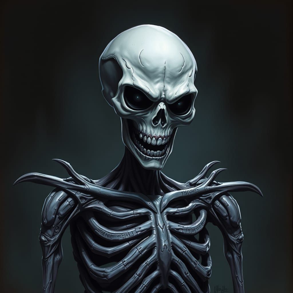 Skeletor in Burtonesque Giger Style