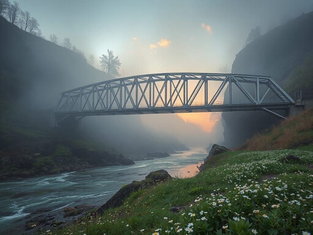 Misty Morning Victorian Bridge