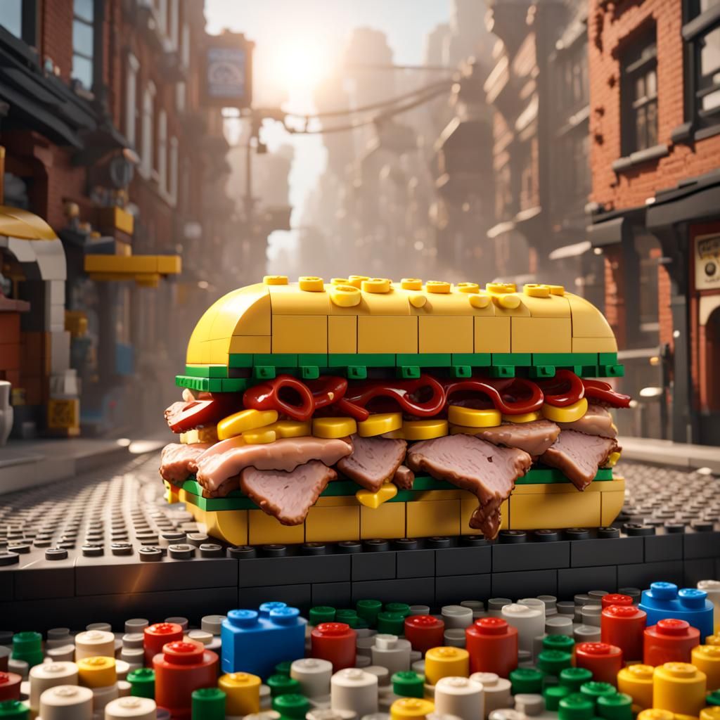 ! My Favourite Food Is A Pork Riblet Sub Of The Day From Subway!, Lego Pork Riblet Subway Sandwich! 2 Of 2 By Grace Stuc...