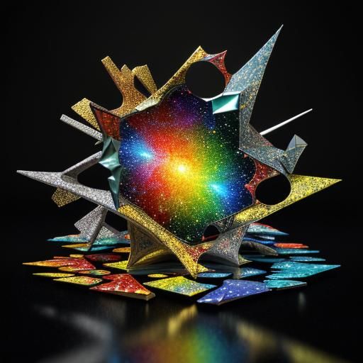 Galactic Murano Glass Explosion in Cubist Style