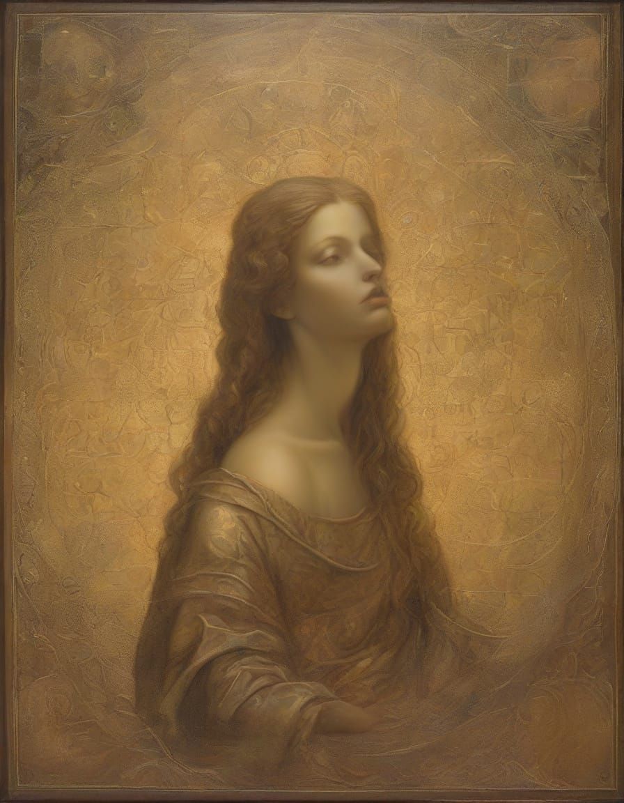 Luminous Celestial Figure Inspired by Da Vinci's Art