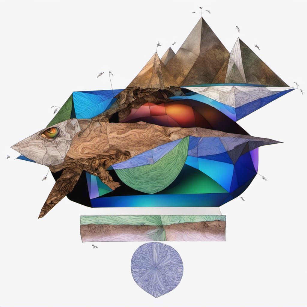 Surreal Club Sandwich with Fractal Projections and Runes