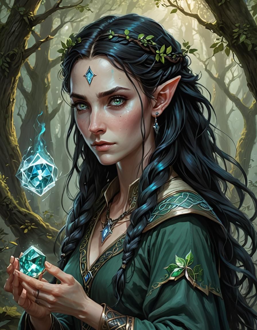 Elf Changeling Druid Casting a Magic Spell