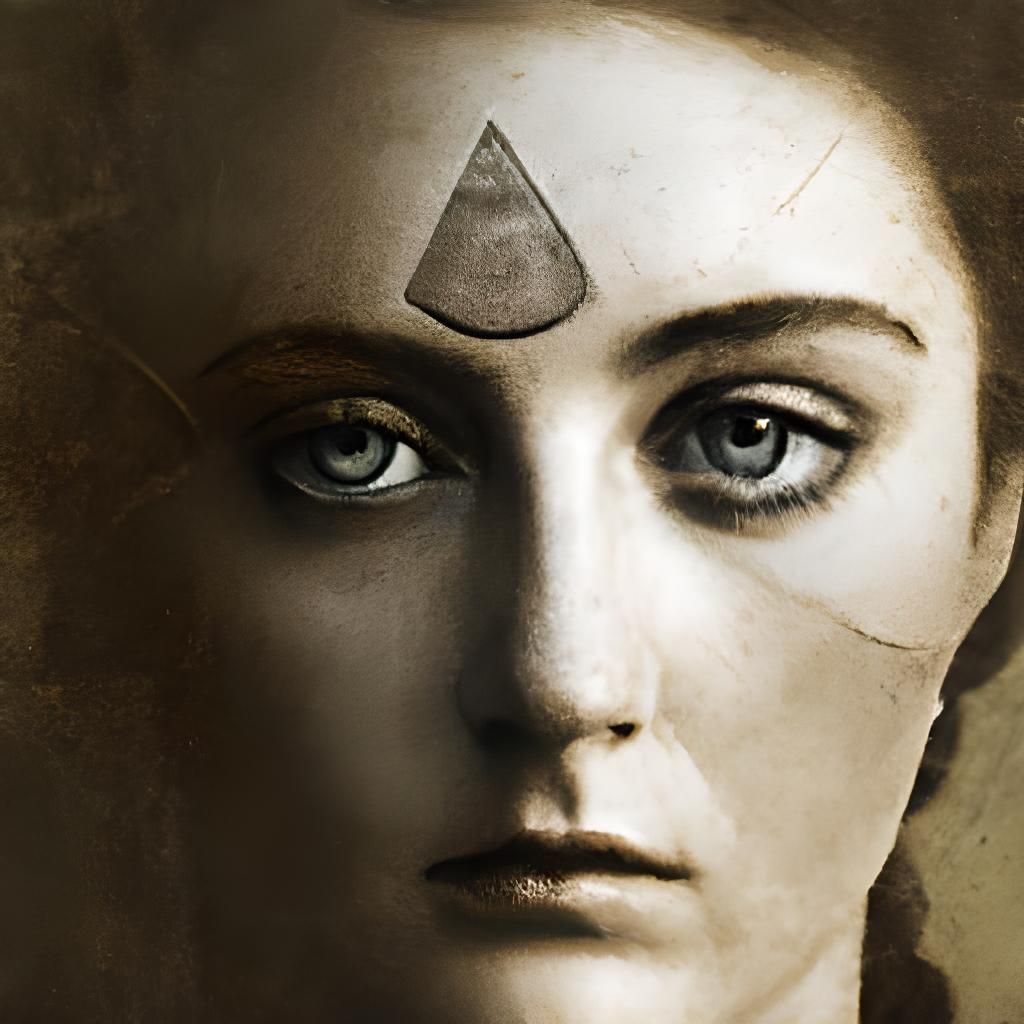 Surreal Woman with Third Eye: Dreamlike Oil Painting