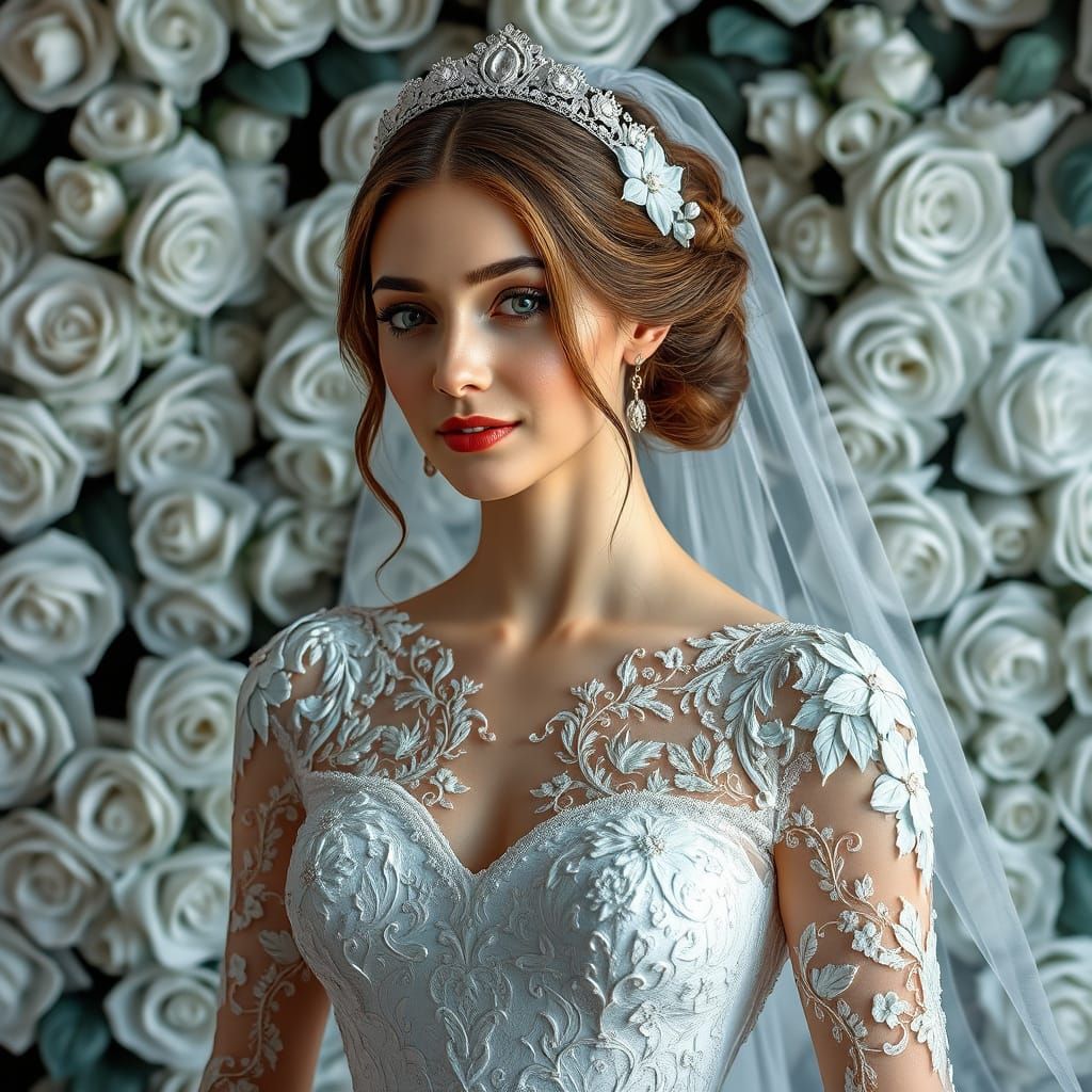 Ethereal Bride Portrait in Painterly Style