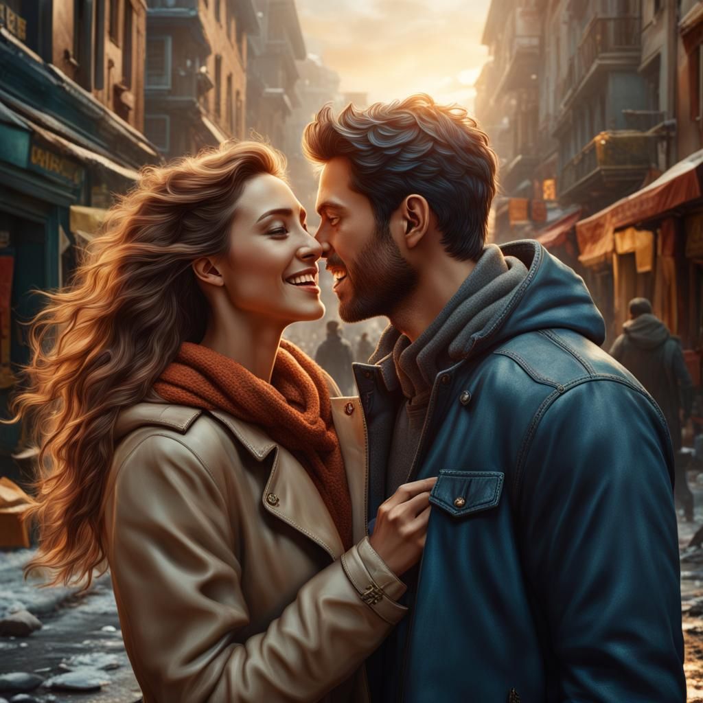 Couple in Love: Super Realistic Photo