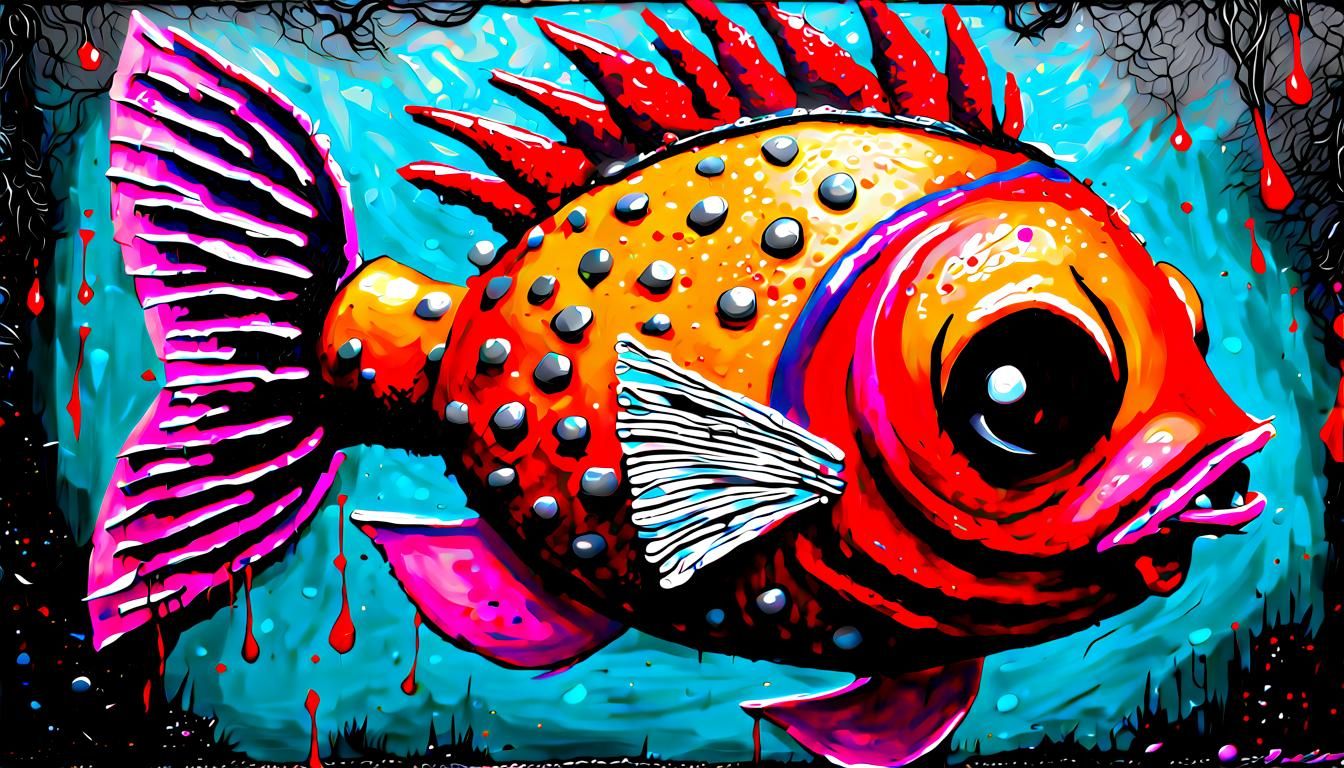 Voodoo Magic: Blowfish Poison Revival in Acrylic Paint