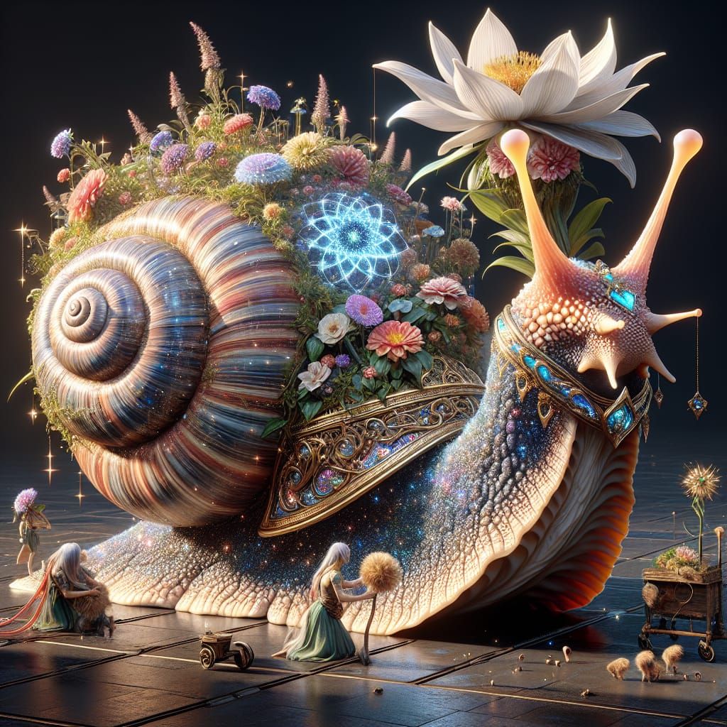 Majestic Snail in High Fantasy Realm