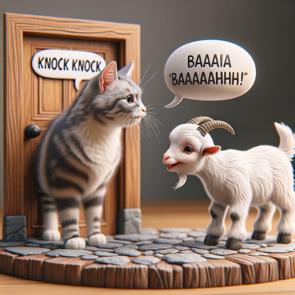 Realistic Cat and Goat Interaction
