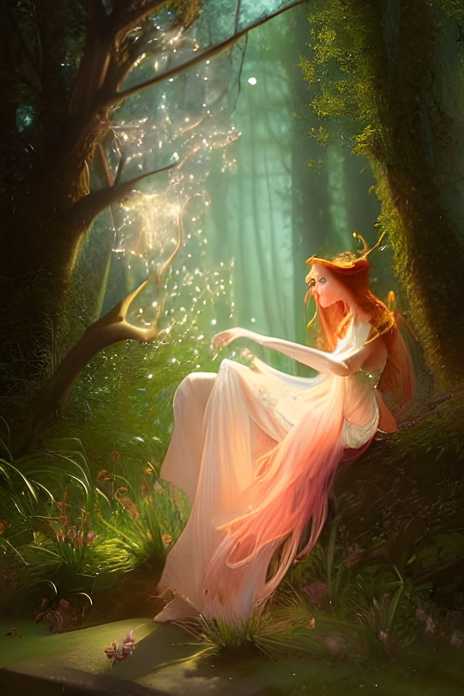 Magical Fairy in Enchanted Forest: Digital Art