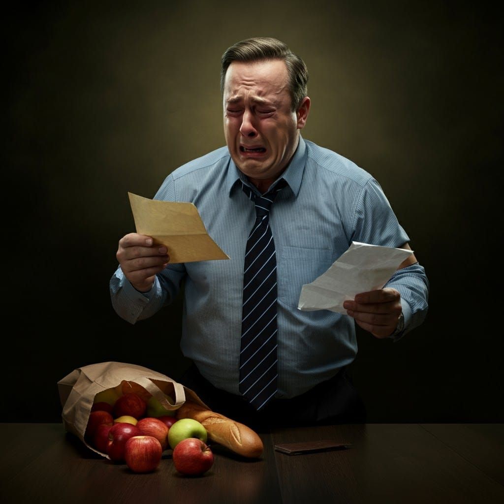 Man Fighting Back Tears Holding Letter