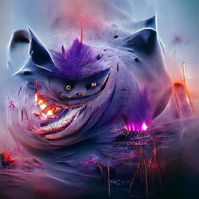 Gengar Purple Ghost Render by Rolando & Martiniere