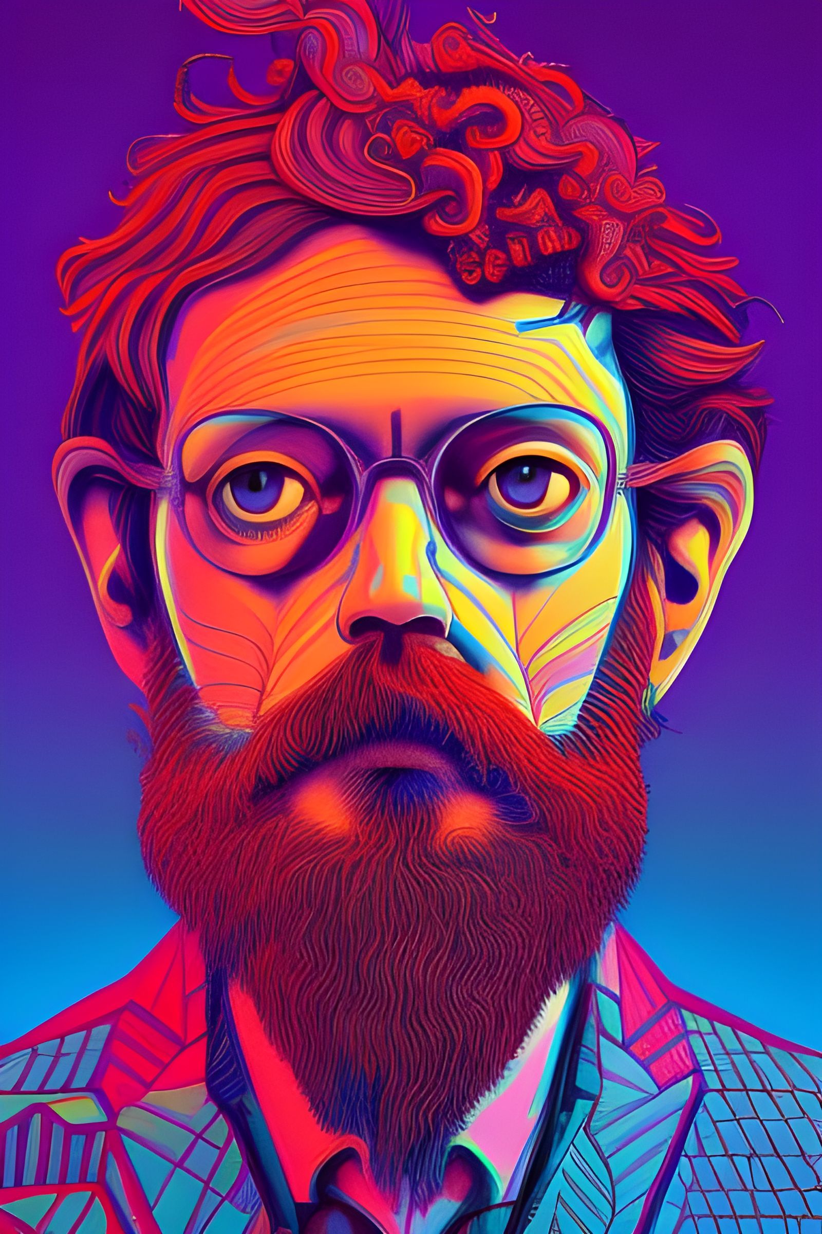 Psychedelic Portrait Inspired by Terence McKenna