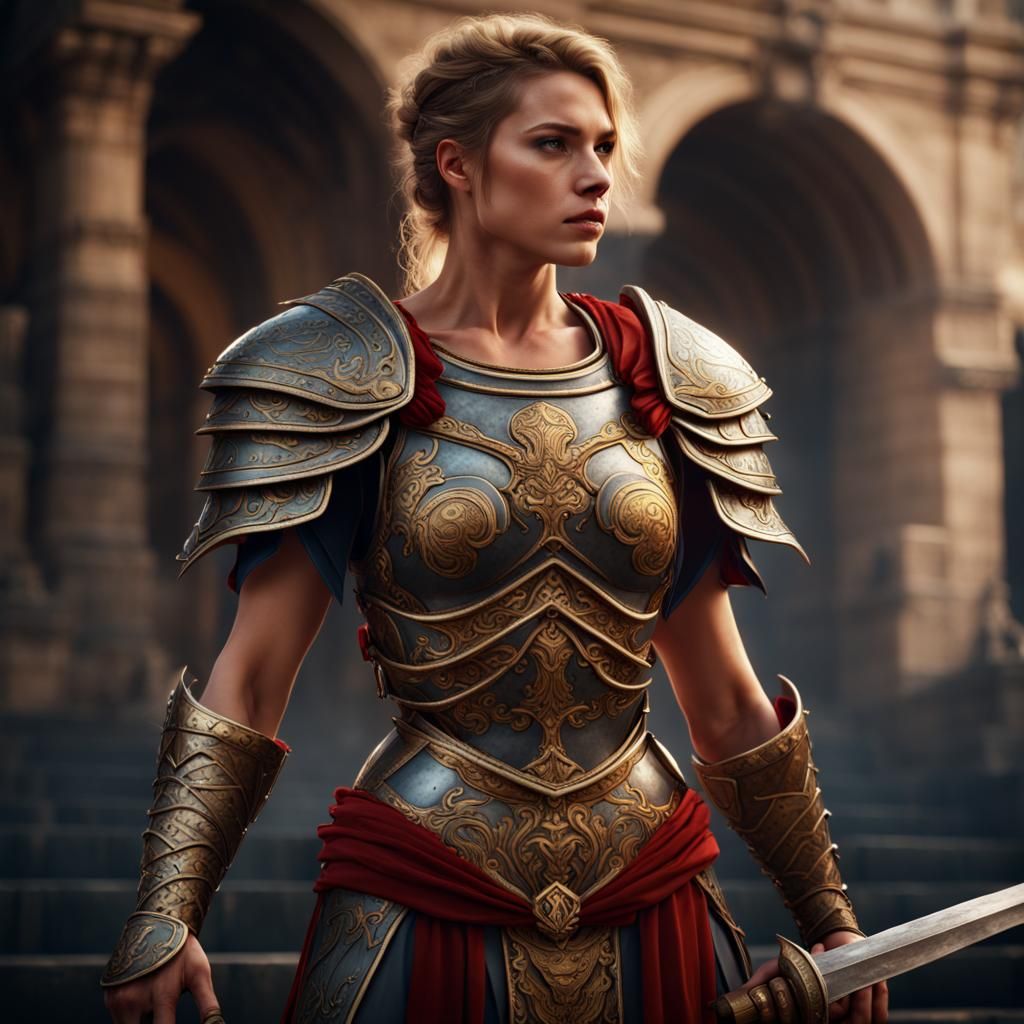 Roman Warrior Princess in Detailed Matte Painting
