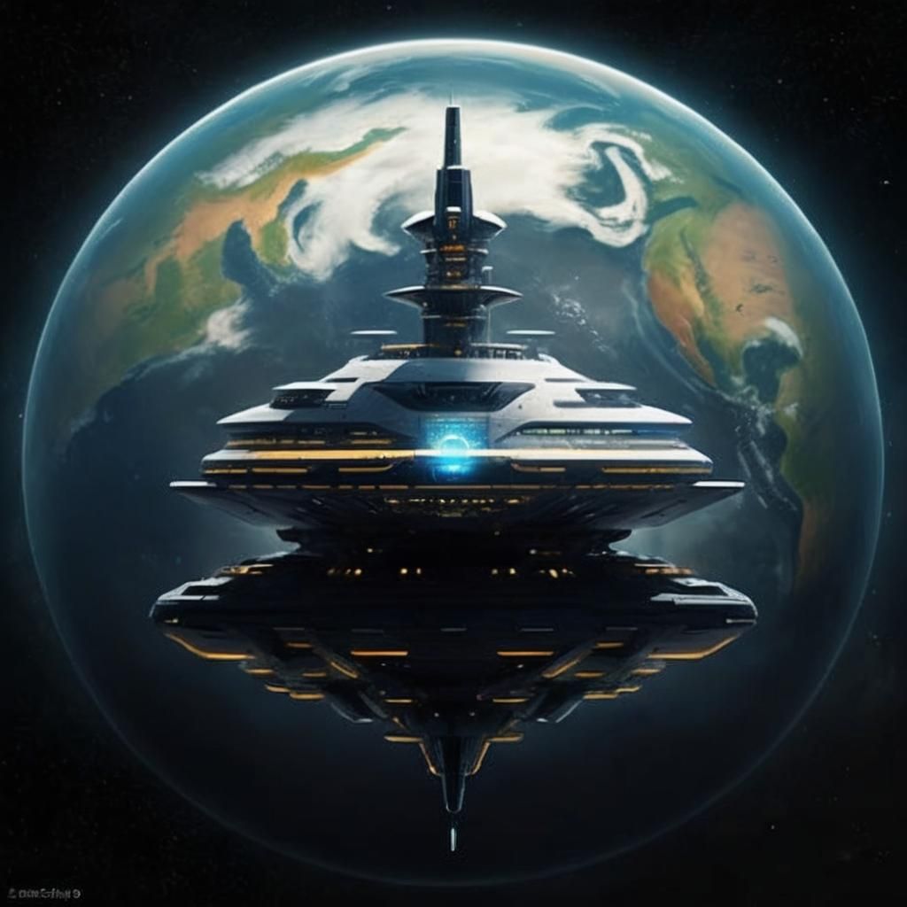 Elegant Colony City-Ship in Utopian Future