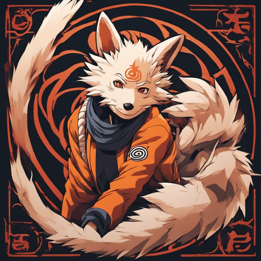 Naruto with Nine-Tailed Fox in Epic Style