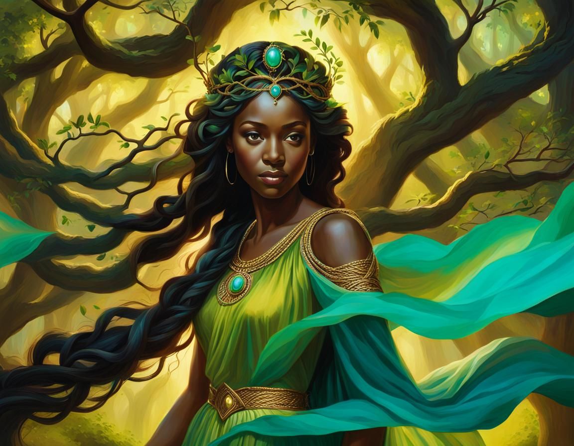 African Nature Goddess in Renaissance Style