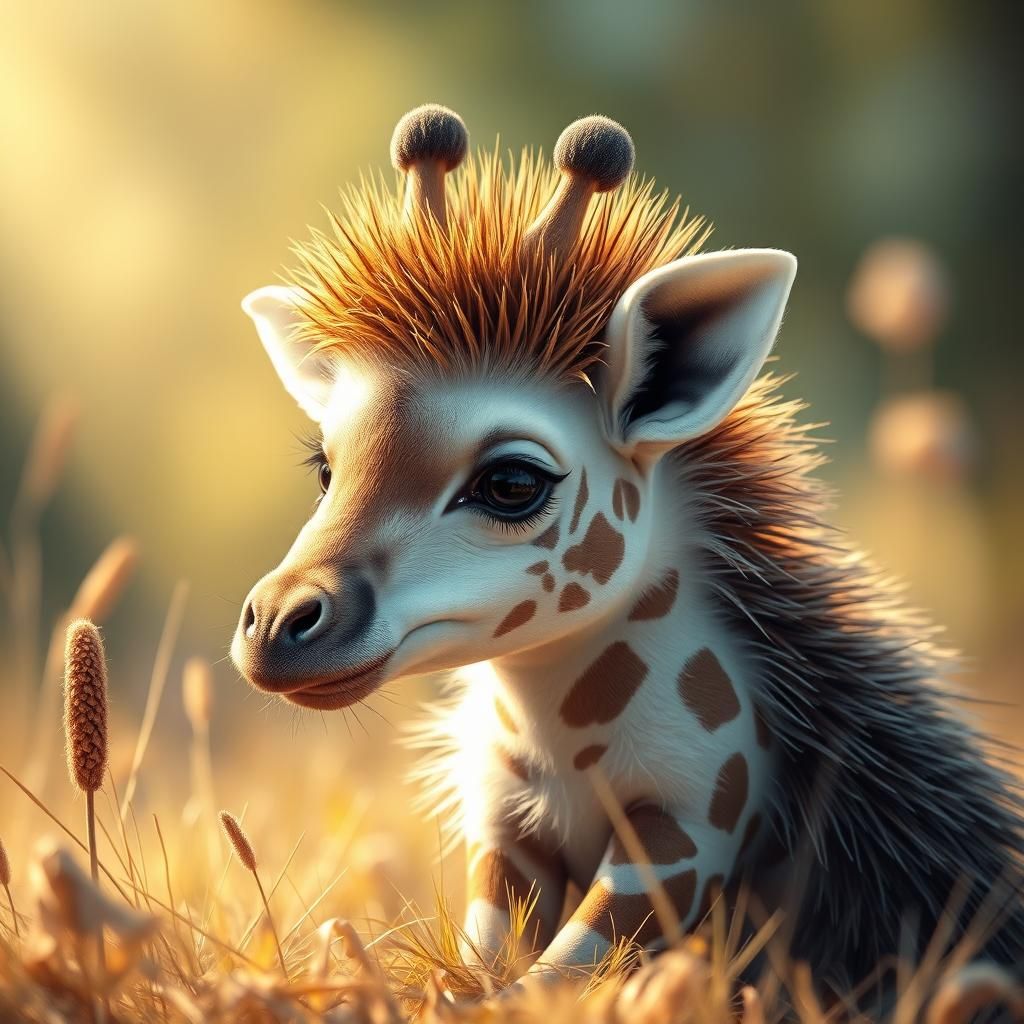 Giraffe Hedgehog Hybrid in Sunlight