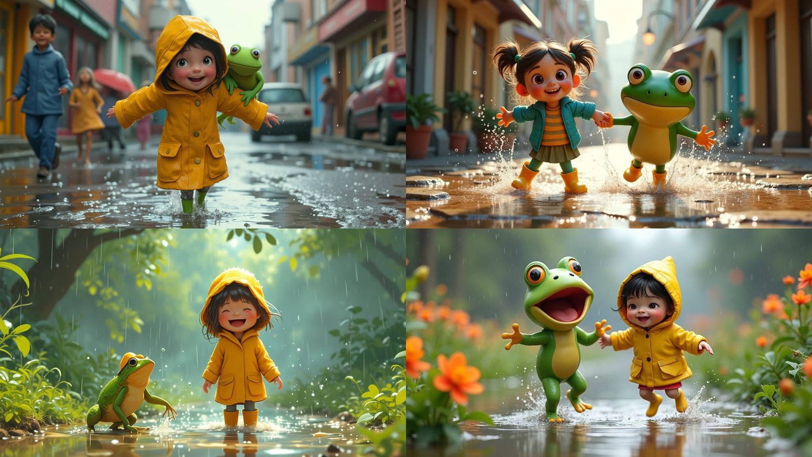 Girl and Frog Splashing: CGI Movie Realism