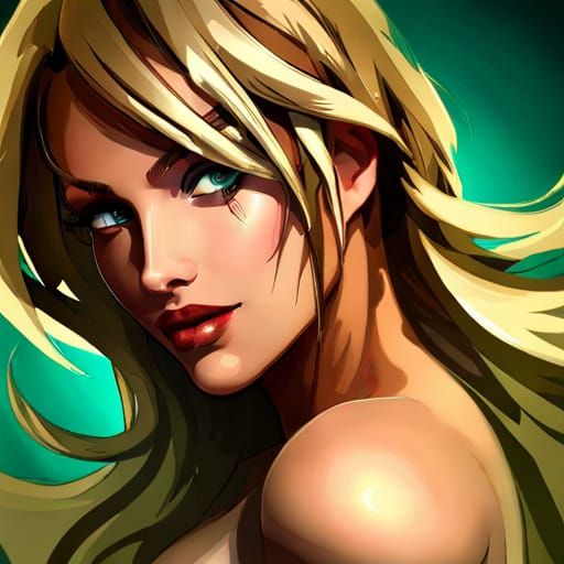 Golden Woman Portrait in Hyperdetailed Style