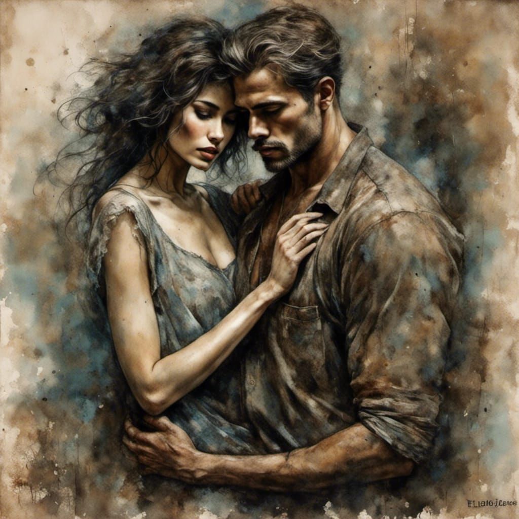 Ektachrome Dream: Woman and Man in Embrace