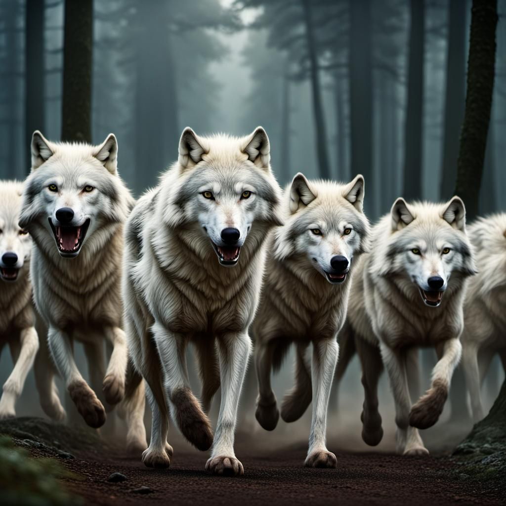 White Wolves Approaching: Digital Matte Painting
