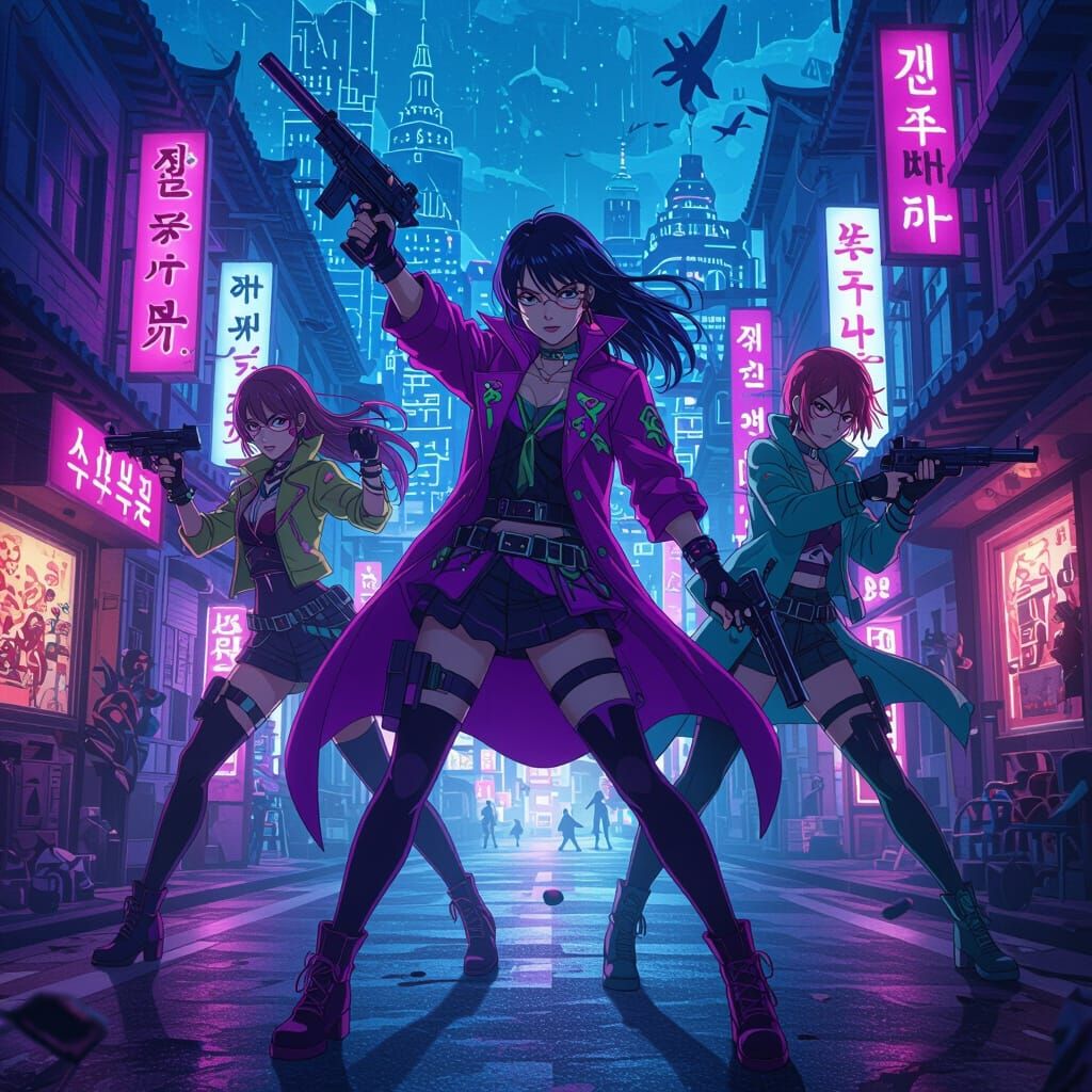 K-Pop Idol Demon Hunters in Neon City