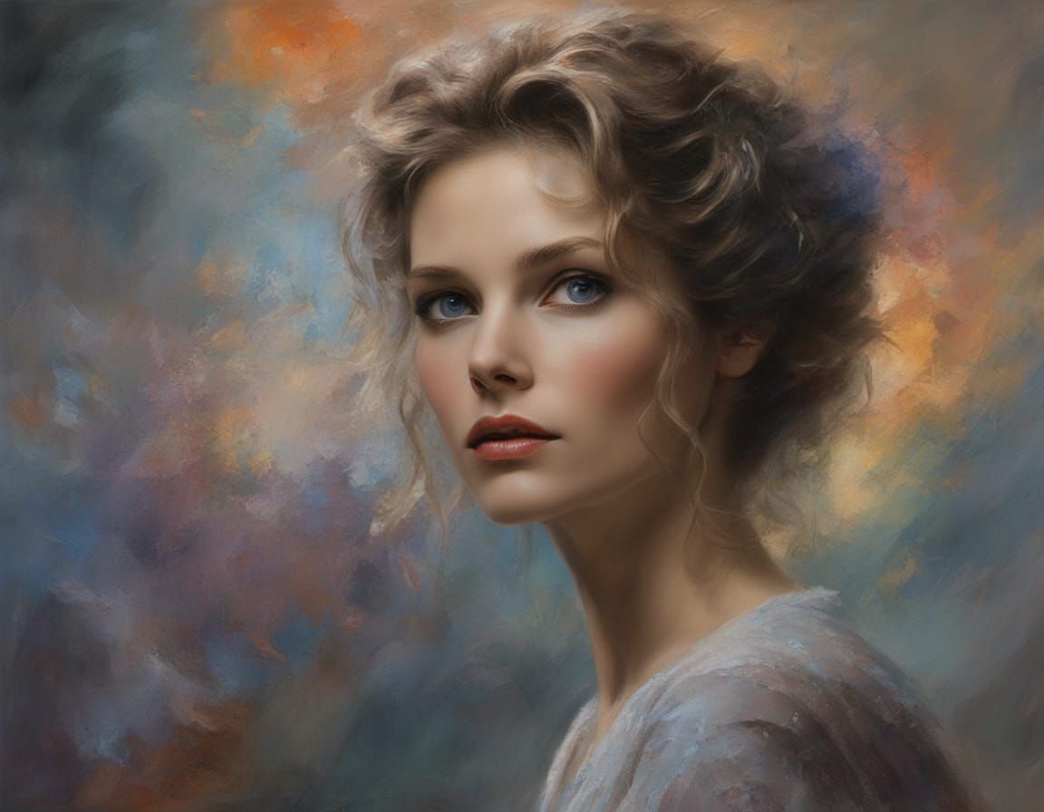 Michelle Pfeiffer Portrait in Impasto Chalk Art Style