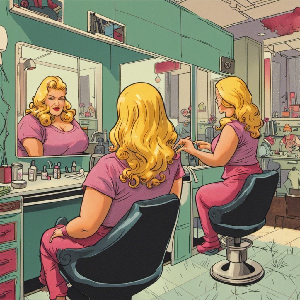 Martian Beauty: Blonde Supergoddess in Art Deco City