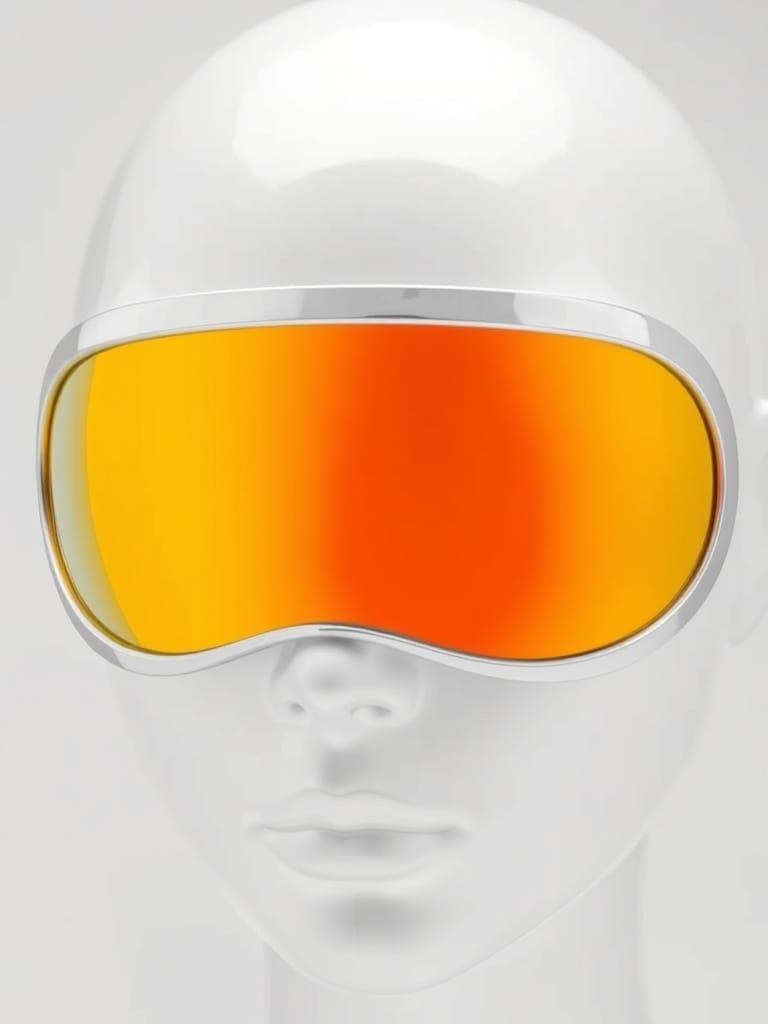 Shimmering Polychromatic Metal Sculpture in Chrome