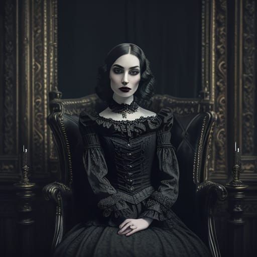 Gothic Beauty Portrait in Moody Cinematic Lighting