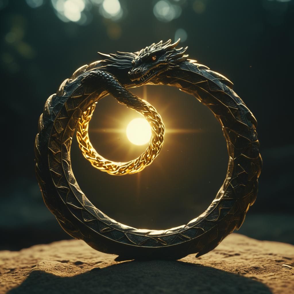 Ouroboros Infinity Symbol in Cinematic Style