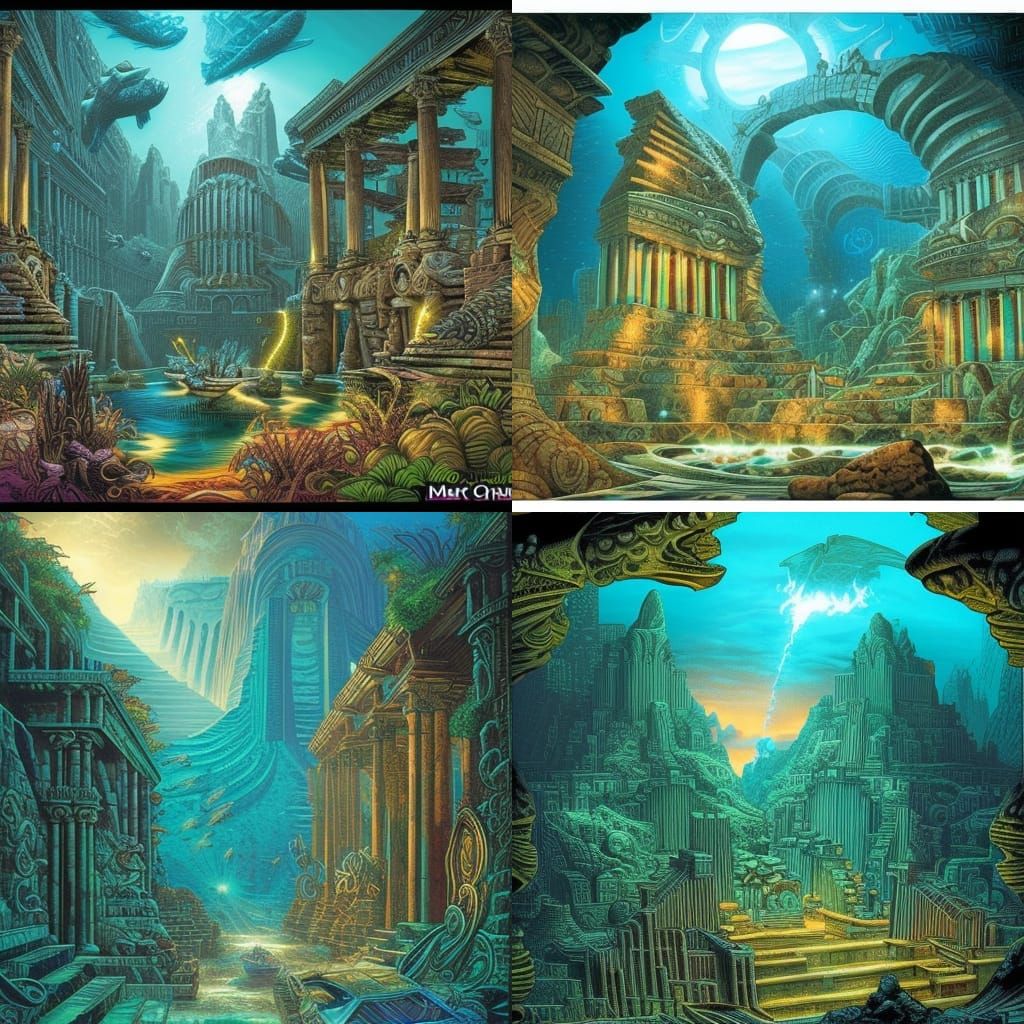 Atlantis: Lost City in Comic Book Style