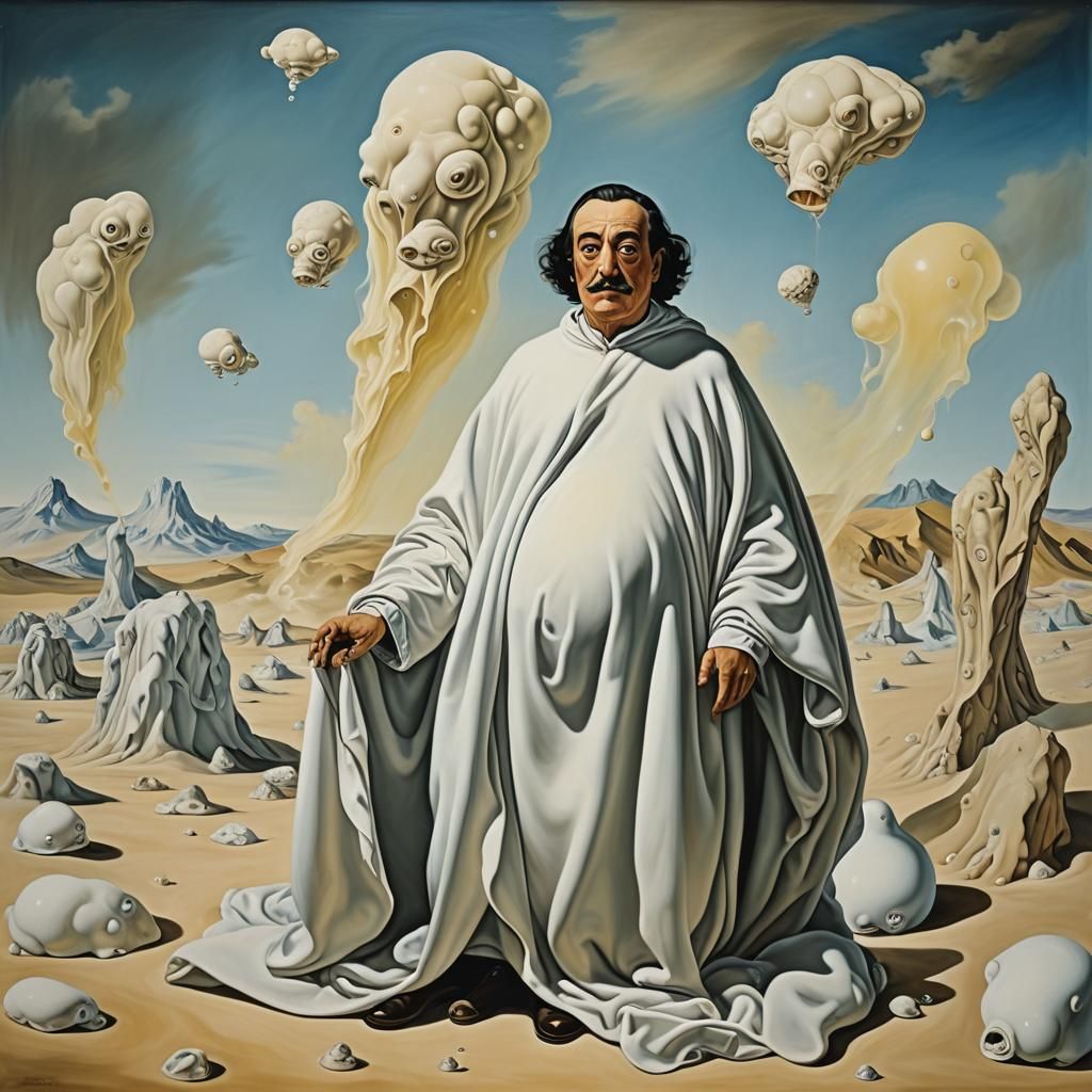 Surreal Melting Figure in Dali Style