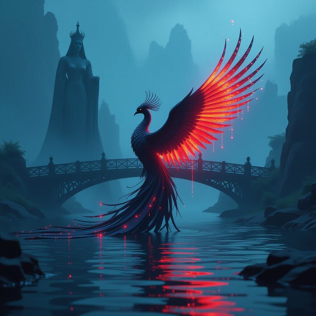 Russian Firebird Rises from Currant River in Binary Code