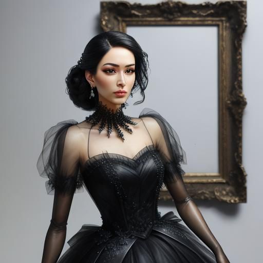 Tulle Sculpture of a Woman in Hyperreal Style