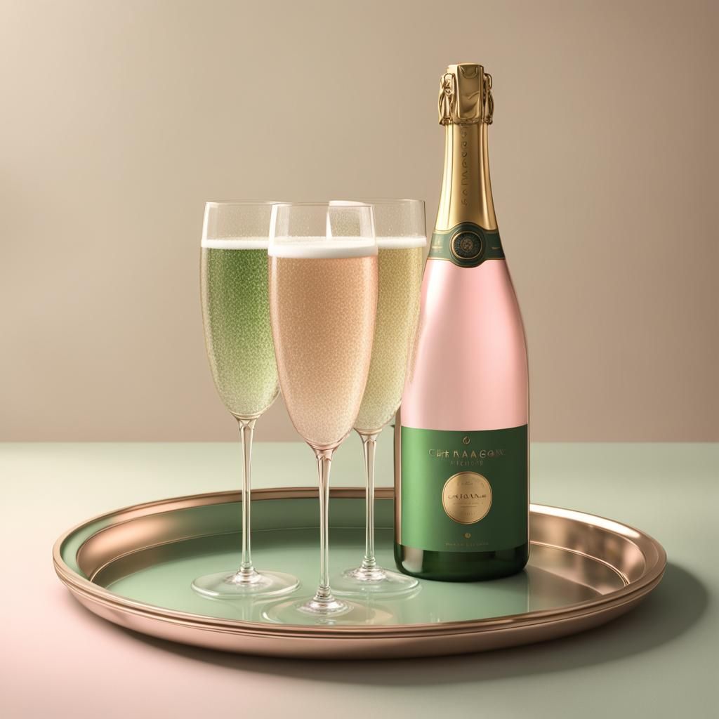 Champagne Still Life in Muted Tones