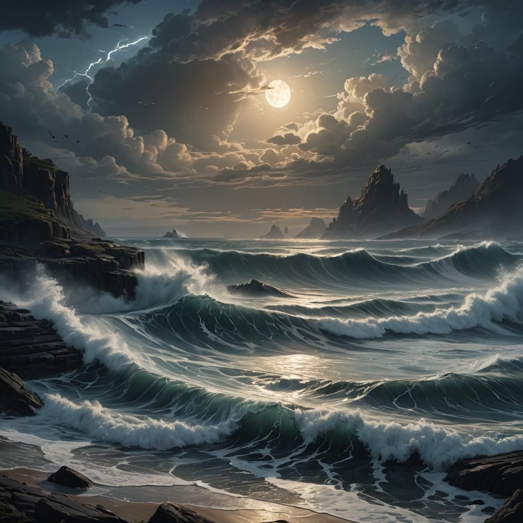 Dark Fantasy Landscape with Dynamic Lighting in 8K