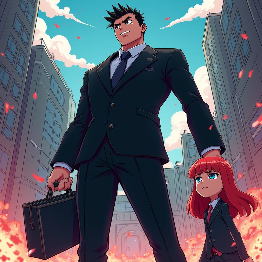 Gru Confronts Scarlet: Anime-Style Despicable Me Scene