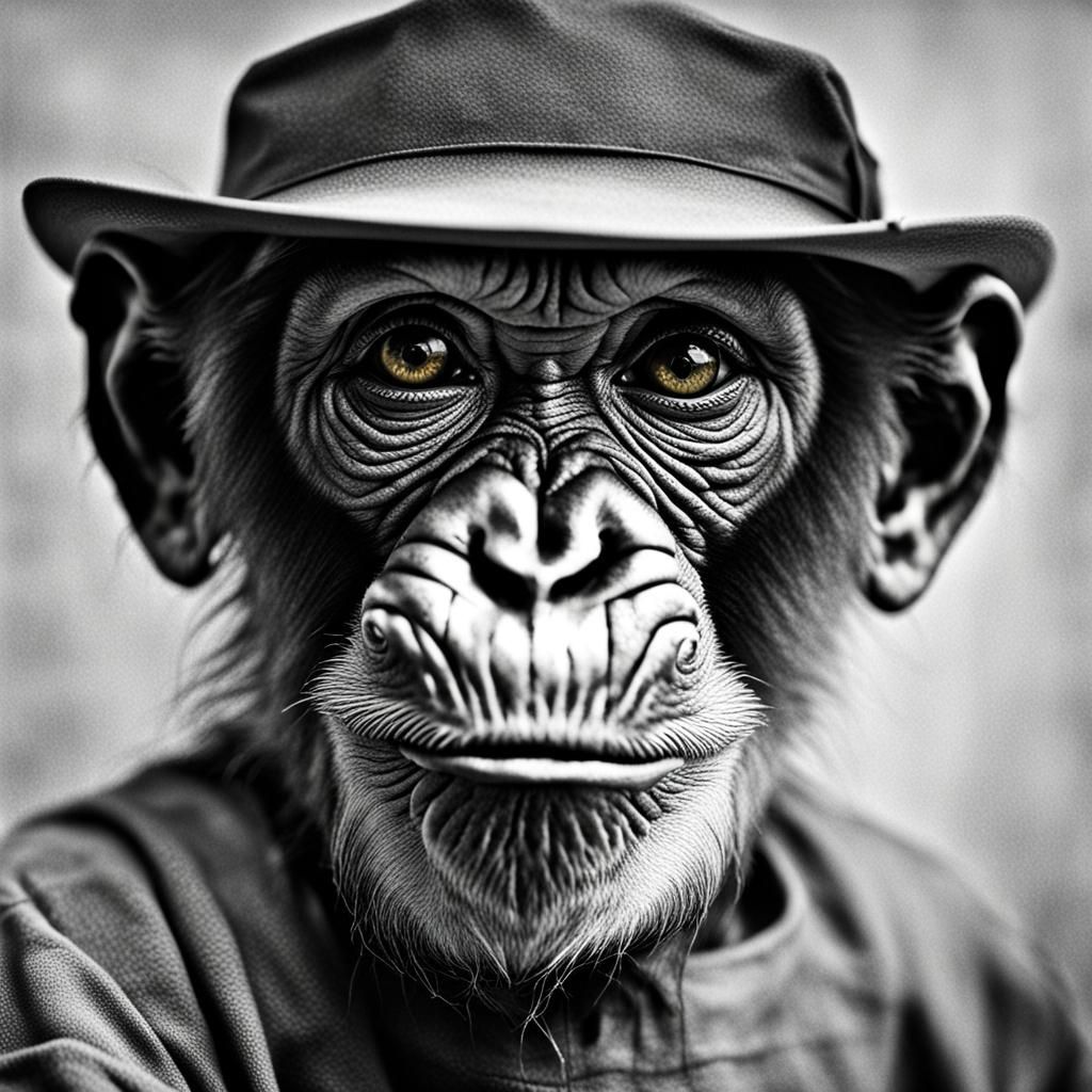 Monkey's Portrait as a Painter