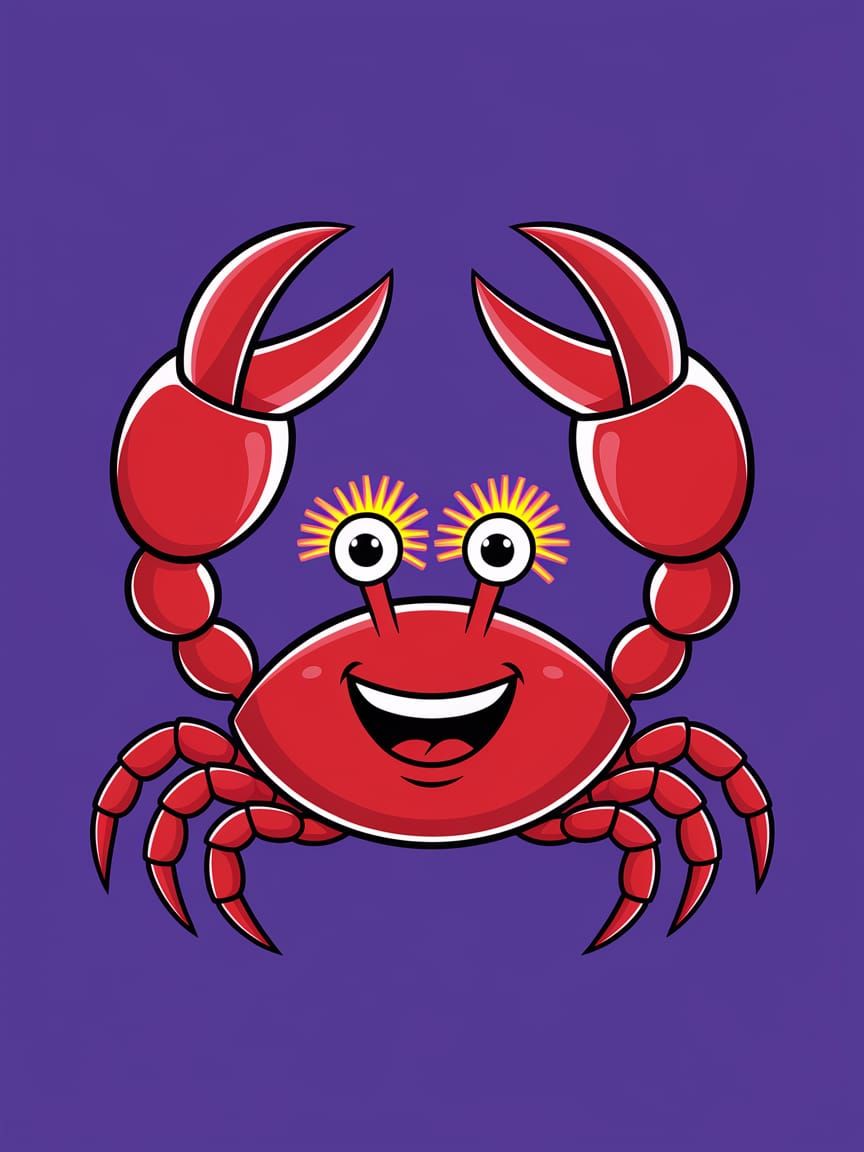 Crabs Adorned with Vibrant Neon Wigs