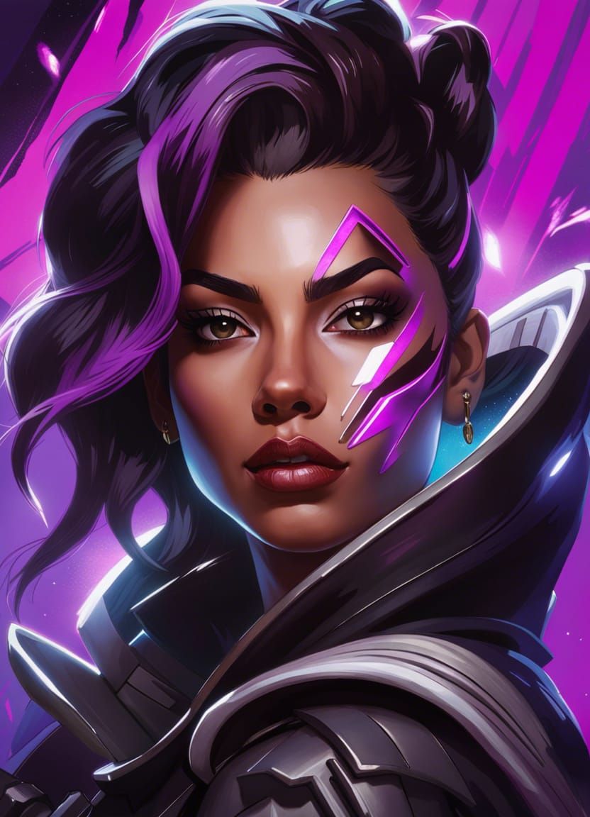 Sombra as Apex Legends Character: Digital Illustration
