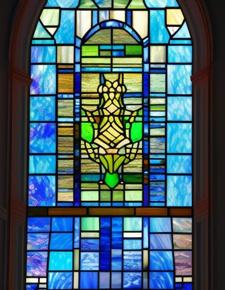 Girl in Stained Glass Style