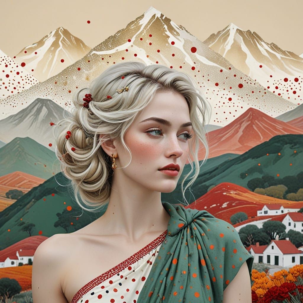 Emerald Doorway to Womanhood with Polka Dot Landscape