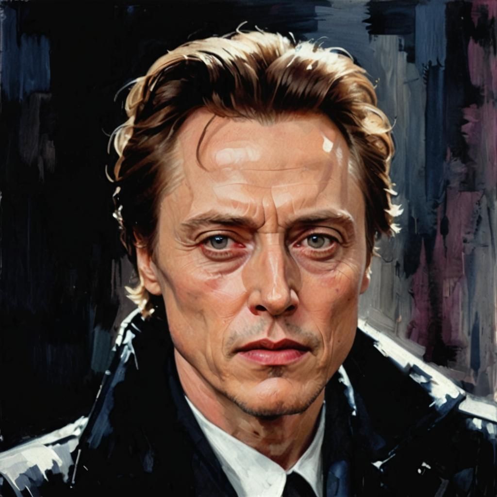 Christopher Walken in Expressive Oil Painting